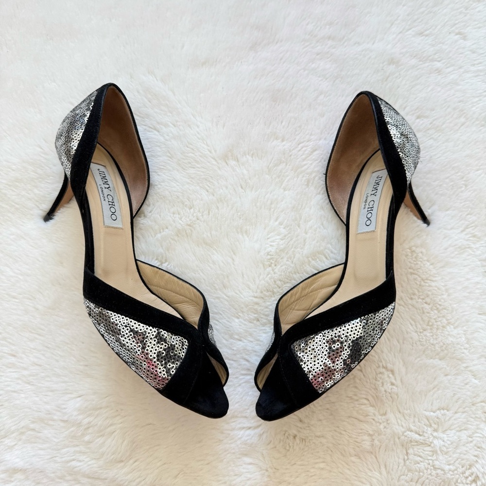 Jimmy Choo suede evening shoes women size 38 Authentic